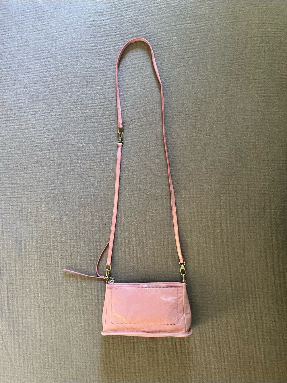 HOBO cool-tone pink leather convertible crossbody bag two straps EUC rare find!